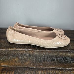 NEW Tory Burch Minnie Travel Ballerina Flats Womens Size 11 Ballet Shoes Pink